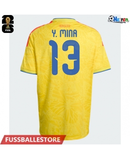 Günstige Kolumbien Yerry Mina #13 Heimtrikot WM 2026 Kurzarm